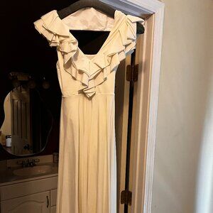 Maygel Coronel White Tropical Dress